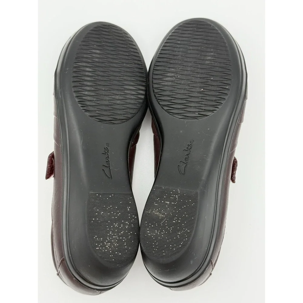 CLARKS Collection Womens 6.5 Soft‎ Cushion Brown Leather Pleated Loafers #15807